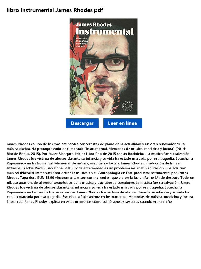 Instrumental: Memorias de James Rhodes | PDF