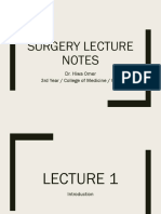 Surgery Lecture Notes: Dr. Hiwa Omer 3Rd Year / College of Medicine / Uos