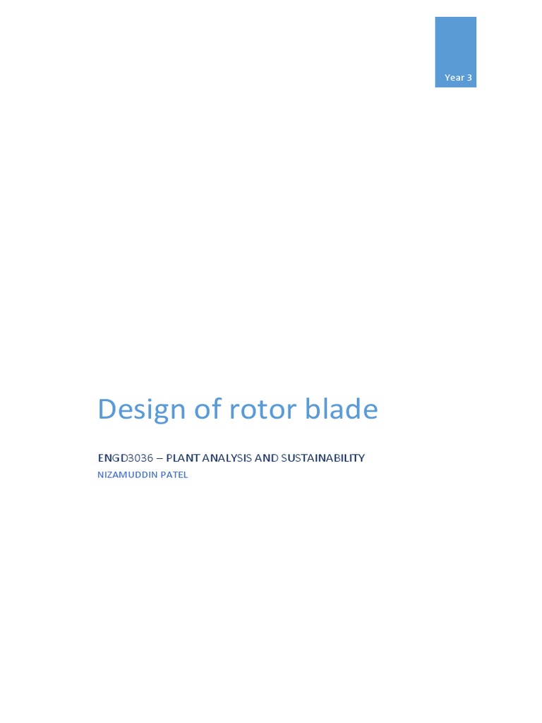 Rotor Blade Design and Analysis Report | PDF | Mach Number | Supersonic ...