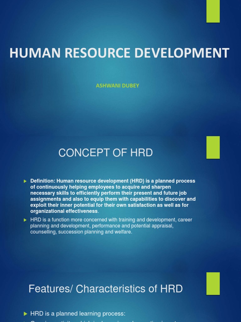 Human Resource Development: Ashwani Dubey | PDF | Human Resources ...