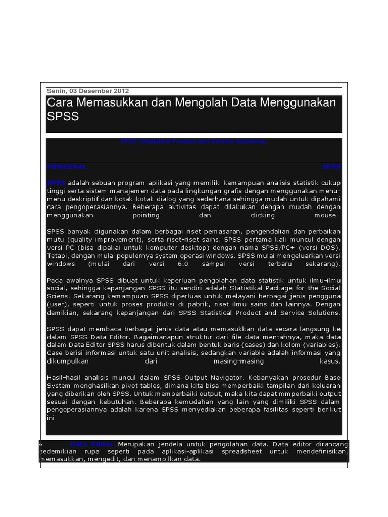 Cara Isi Spss Pdf