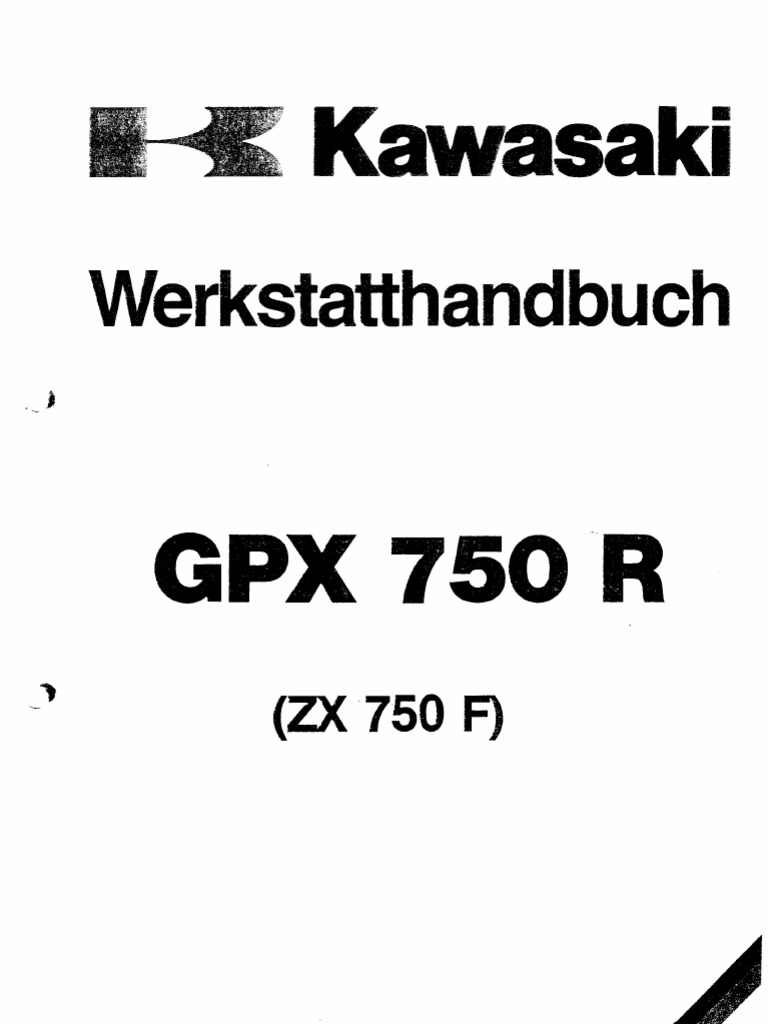 Kawasaki GPX 750 R ZX 750 F1 Service Manual WWW