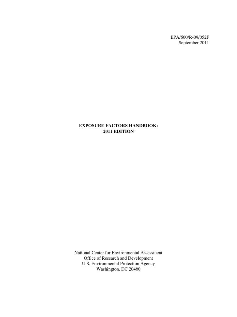 EPA Exposure Factors Guide 2011 | PDF | United States Environmental ...