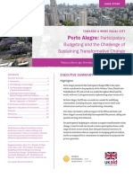 Porto Alegre Participatory Budgeting and The Challenge of Sustaining Transformative Change