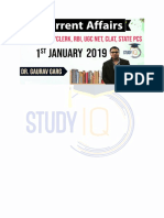 Current Affairs PDF in English of 1st Jan 2019 For Govt Exams - StudyIQ