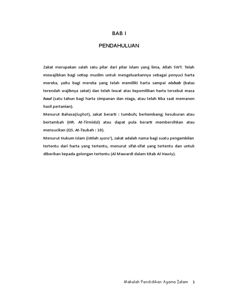 Makalah Zakat Doc Contoh Makalah