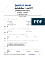 Shift 2 11 Jan JEE Main Maths