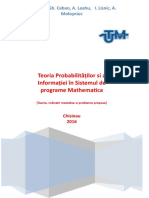 Teoria Probabilităților Si A Informației În Sistemul de Programe Mathematica