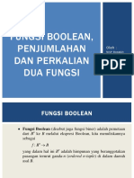 Fungsi, Penjumlahan Dan Perkalian Boolean