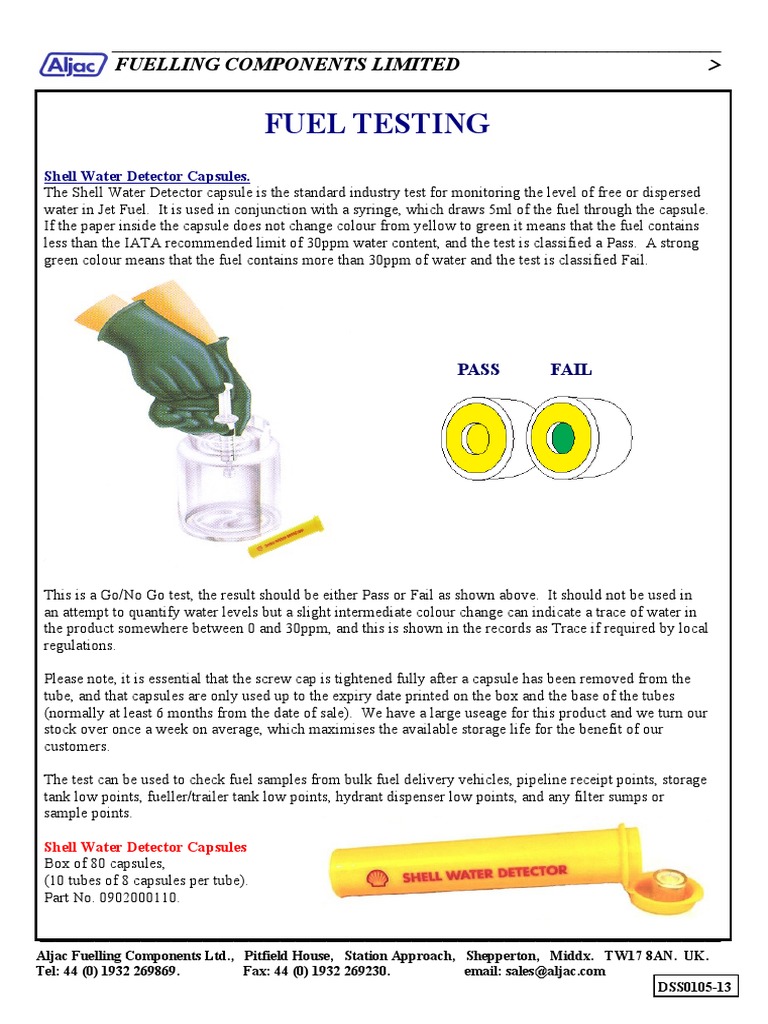 Monitoring Jet Fuel Quality Through Effective Water Detection Tests ...