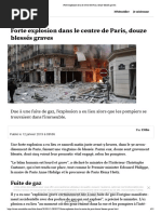 Forte Explosion Dans Le Centre de Paris