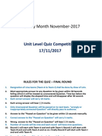 Quality Month November-2017: Unit Level Quiz Competition 17/11/2017