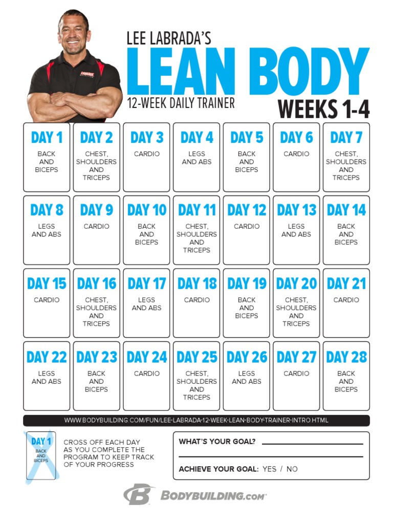 Leanbody Labrada Calendar PDF | PDF | Soft Tissue | Joints