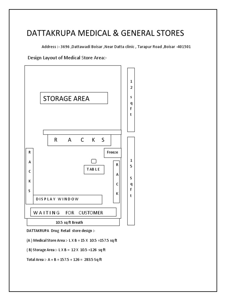 Medical Store Design Overview | PDF