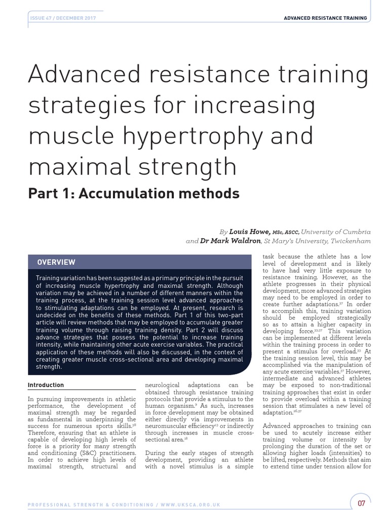 2017 Howe Advanced Resistance Training Strategies For Increasing