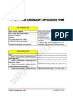 Pre Assessment Application Form: For Candidate Use
