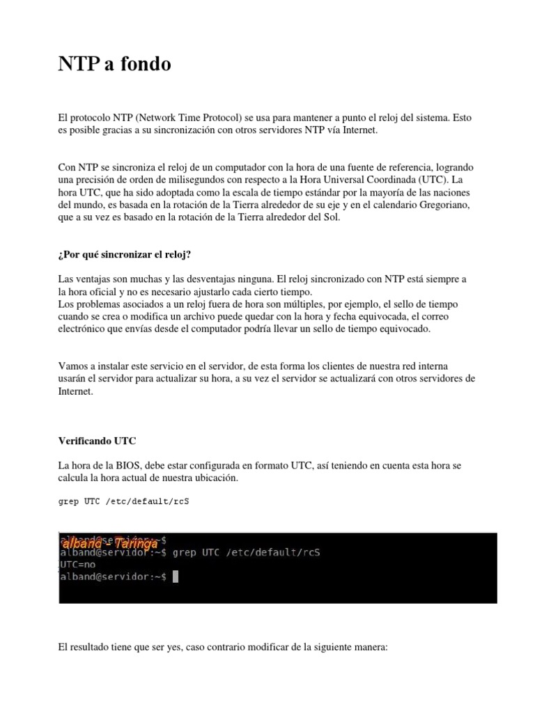 Configuración y Uso de NTP | PDF | Software del sistema | Arquitectura ...
