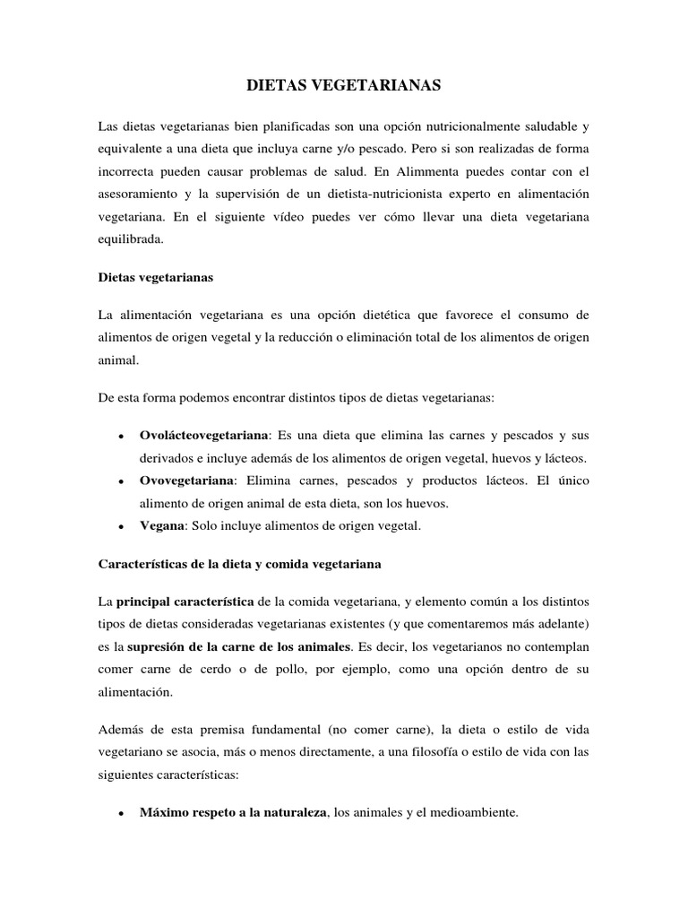 Dietas Vegetarianas | PDF | Vegetarianismo | Dieta