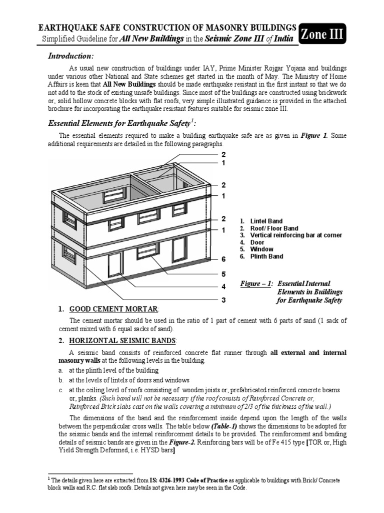 Earthquake-Resistant Masonry Guidelines | PDF | Masonry | Brick