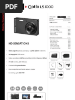 Download Pentax Optio LS1000 Specsheet by Pentax Stores SN39732624 doc pdf