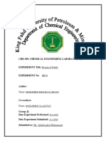 Che-309: Chemical Engineering Laboratory (I) : Drying of Solids