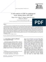 A Meta-Analysis of CBT For Pathological Worry Among Clients With GAD