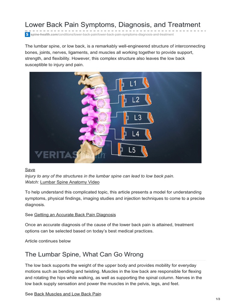 Diagnosis Treatment Osteoporosis | PDF | Back Pain | Low Back Pain
