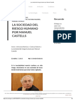 La Sociedad Del Riesgo Humano Por Manuel Castells