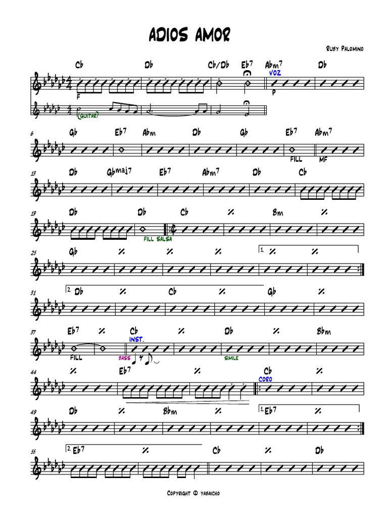 ADIOS AMOR Partitura Completa PDF