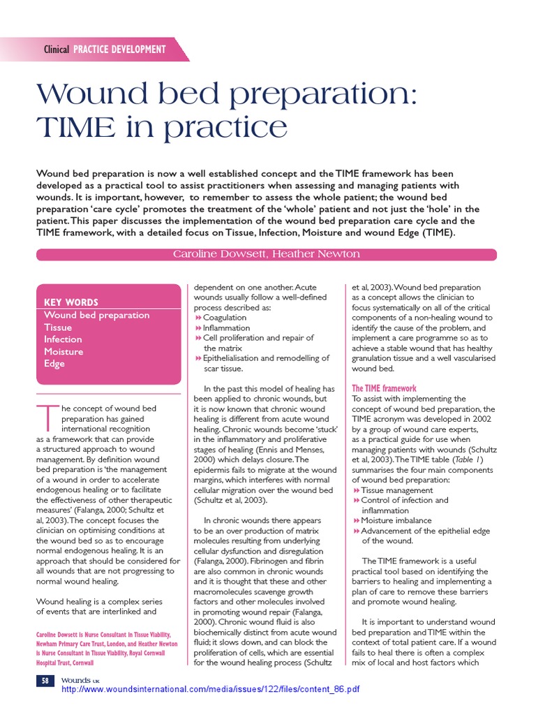 TIME Framework for Wound Bed Preparation | PDF | Wound | Wound Healing