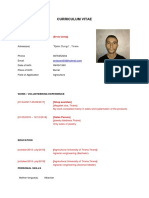 Curriculum Vitae: Personal Information