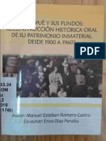 Fundos de Quilpué, Reconstrucción Histórica Oral de Su Patrimonio Inmaterial, 1900-1960.