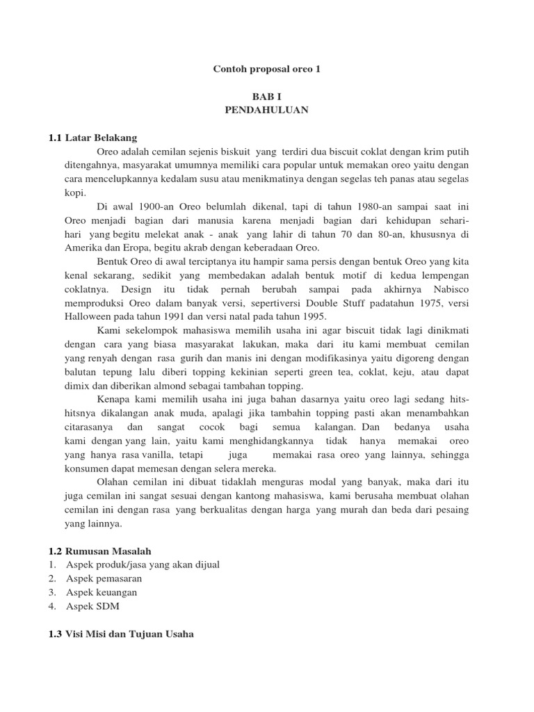 Contoh Proposal Oreo 1