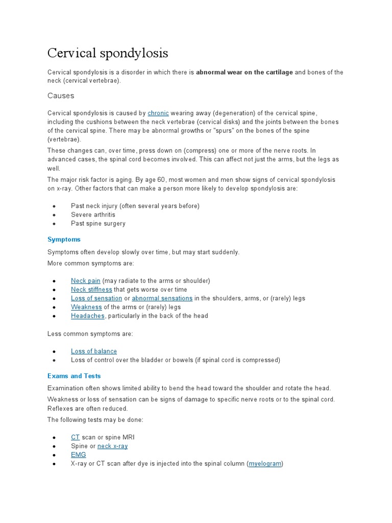 Cervical Spondylosis Download Free Pdf Osteoarthritis Clinical