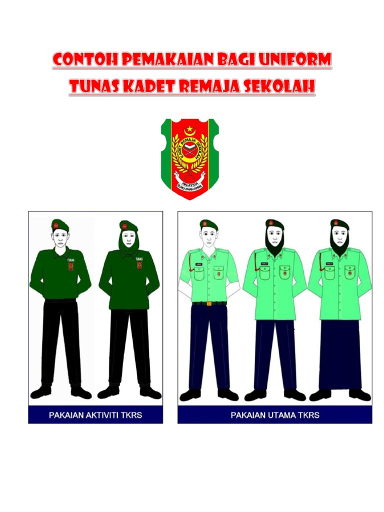 Contoh Pemakaian Bagi Uniform Tunas Kadet Remaja Sekolah Pdf
