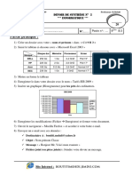 Devoir de Synthèse N°2 - Tableur Excel - 9ème (2008-2009) PDF