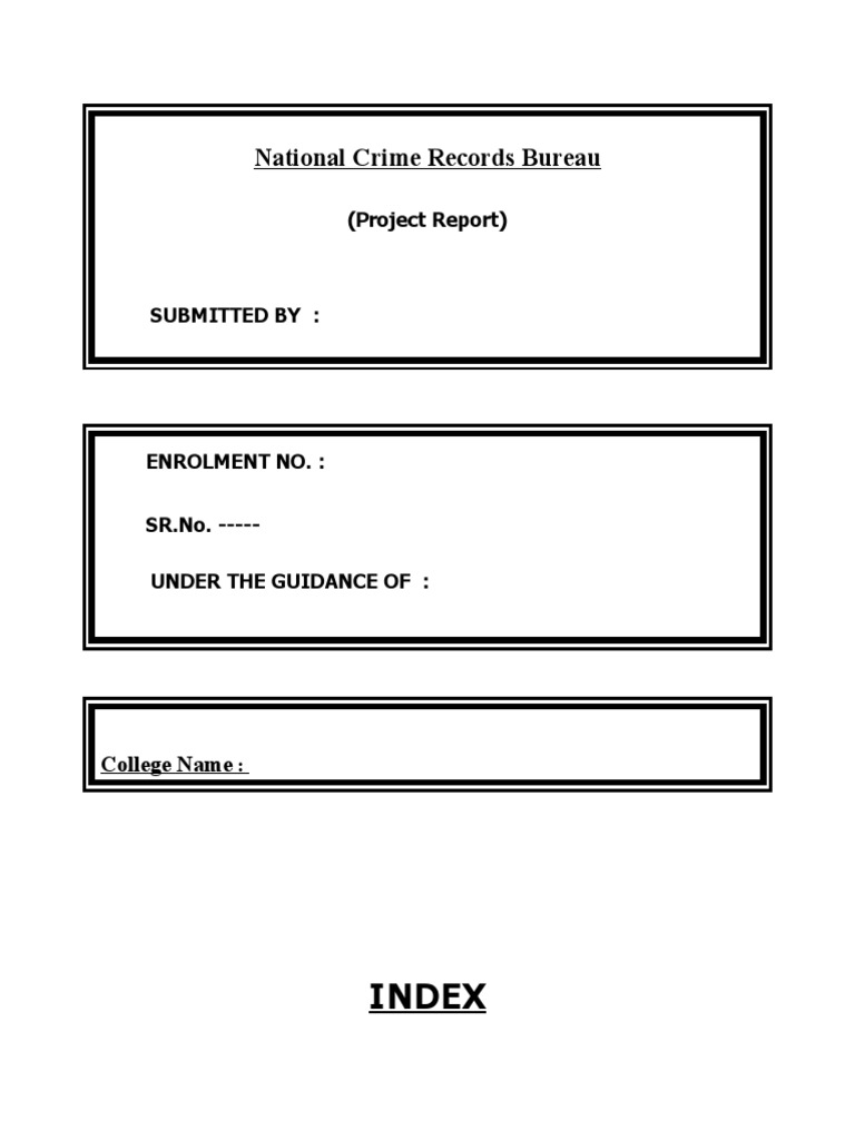 National Crime Records Bureau Sysnophics PDF Computer Hardware
