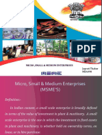 Micro, Small & Medium Enterprises: Jagruti Thakur MBA098