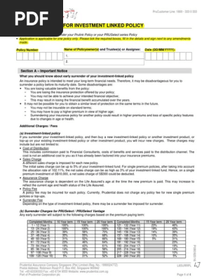 PruLink Surrender Form PDF | PDF | Insurance | Option (Finance)