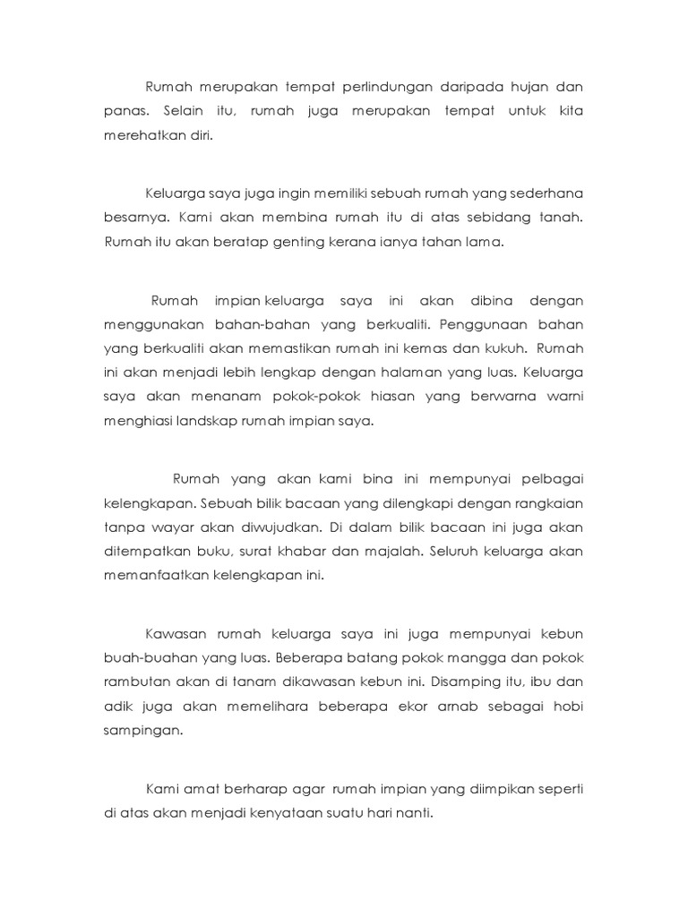 Karangan Keluarga Impian Saya Tahun 5