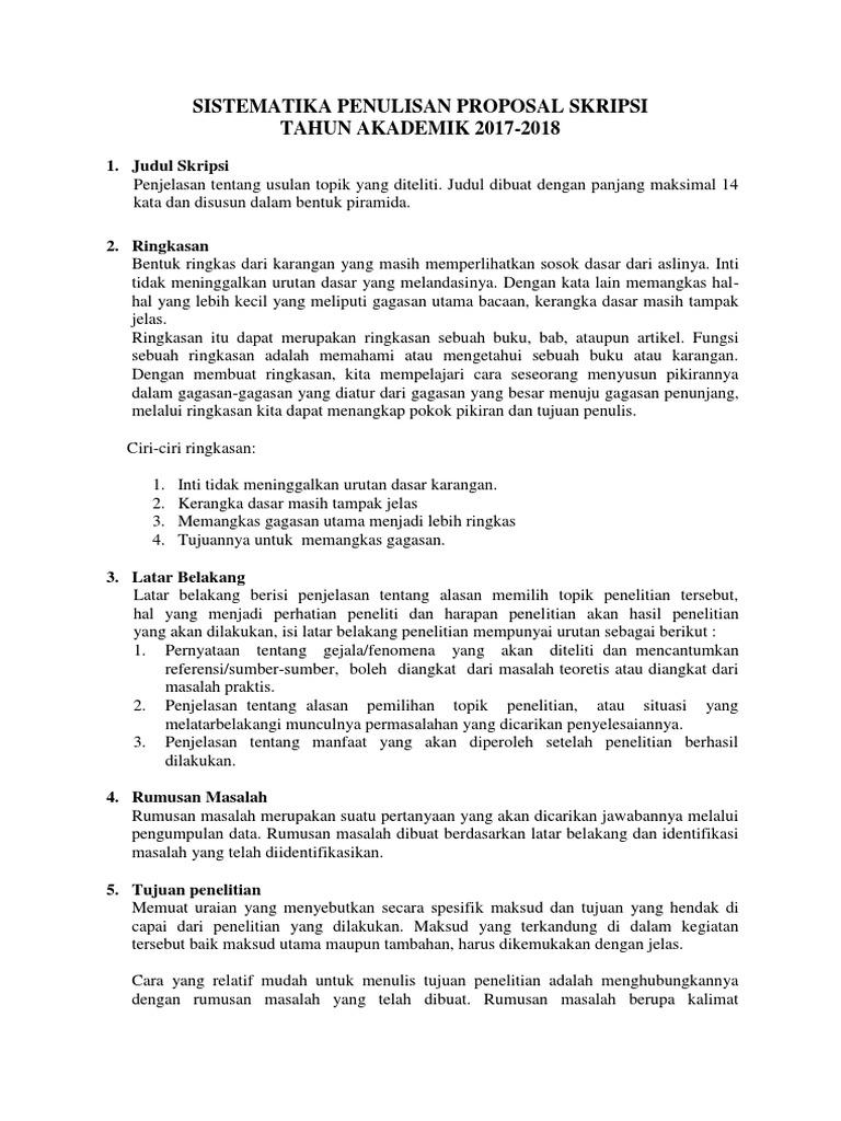 Panduan Proposal Skripsi 2017-2018 | PDF | Karier & Perkembangan | Komputer