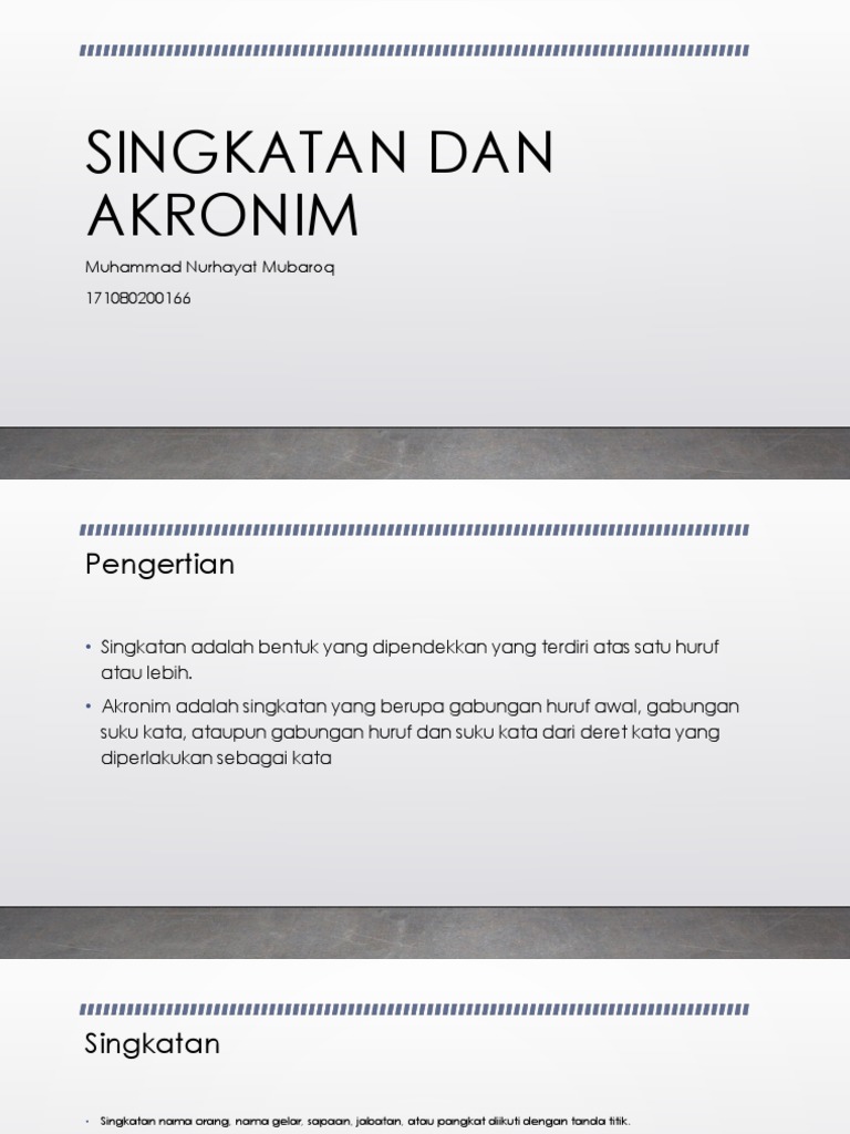 Pengertian Singkatan dan Akronim | PDF