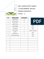 SJKT Ladang Bukit Kajang 772000 BEMBAN. MELAKA Senarai Inventori Tahun: 4