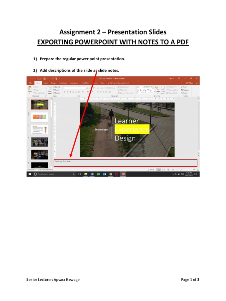 Export PowerPoint with Notes to PDF | PDF