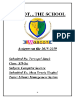 Mascot The School: Assignment File 2018-2019