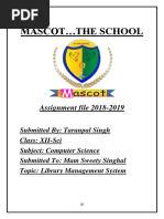 Mascot The School: Assignment File 2018-2019