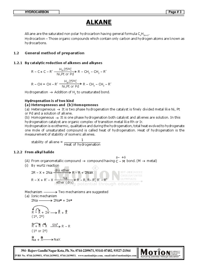 Hydro Carbons Theory Pdf Hydrogenation Alkene