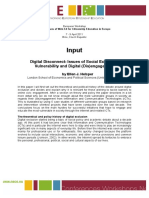 Input: Digital Disconnect: Issues of Social Exclusion, Vulnerability and Digital (Dis) Engagement