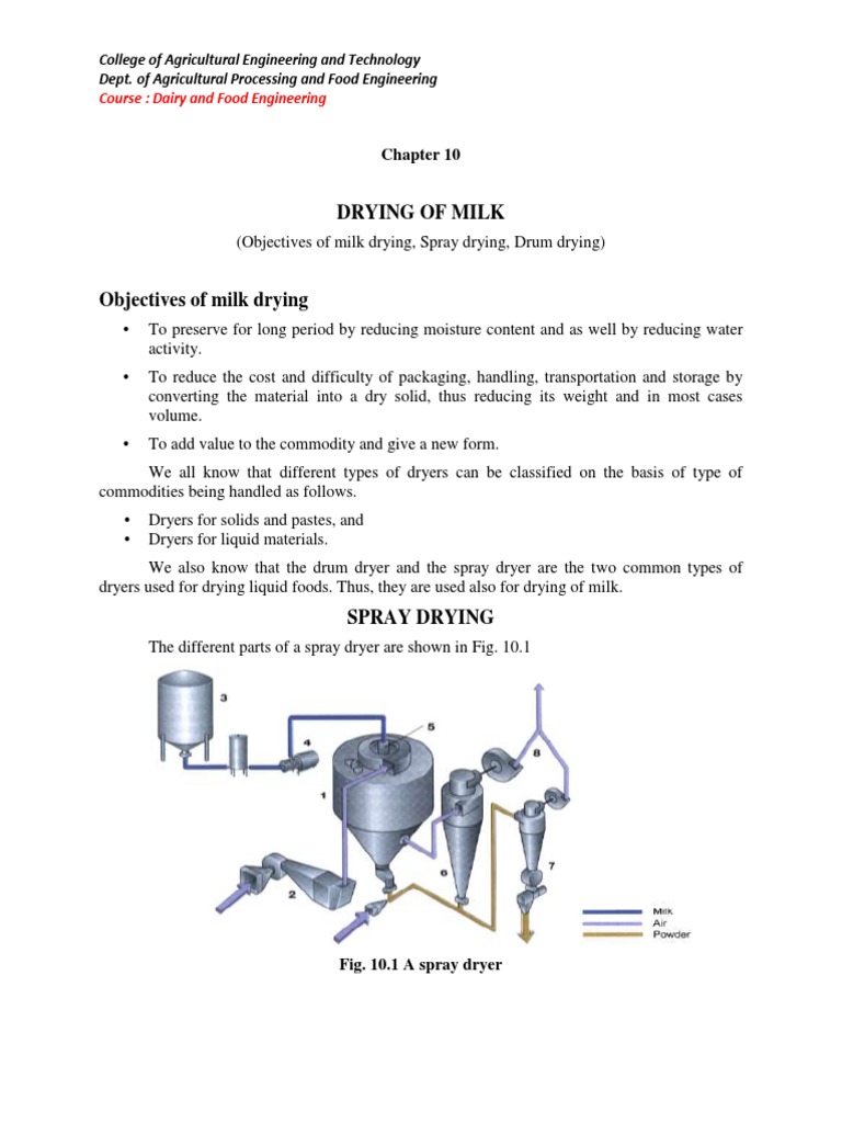10-Drying of Milk Dairy and Food Engineering | PDF | Chemistry ...