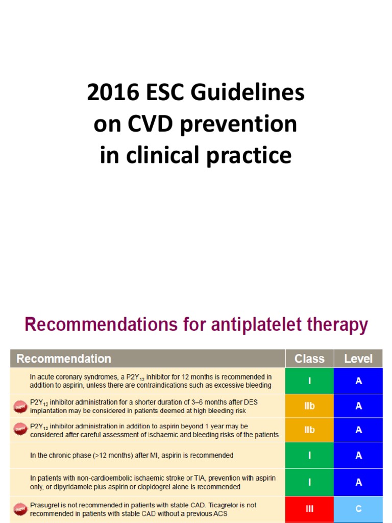 2016 ESC Guidelines On CVD Prevention in Clinical Practice | PDF